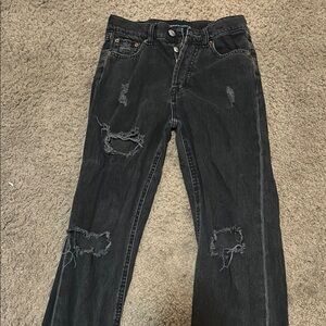 Distressed Black Jeans